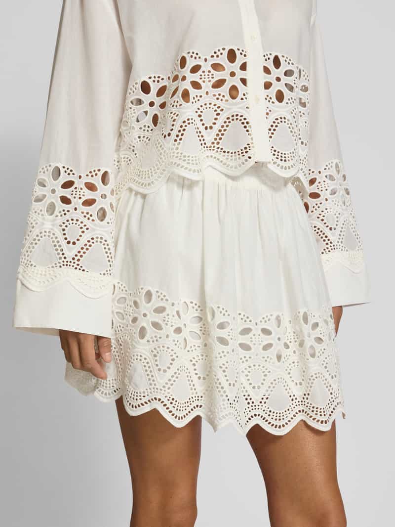EDITED Minirok met broderie anglaise model 'Quella'