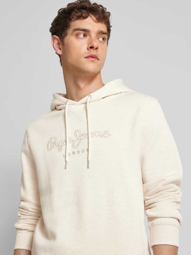 Pepe Jeans Hoodie met labelstitching model 'New Nouvel'