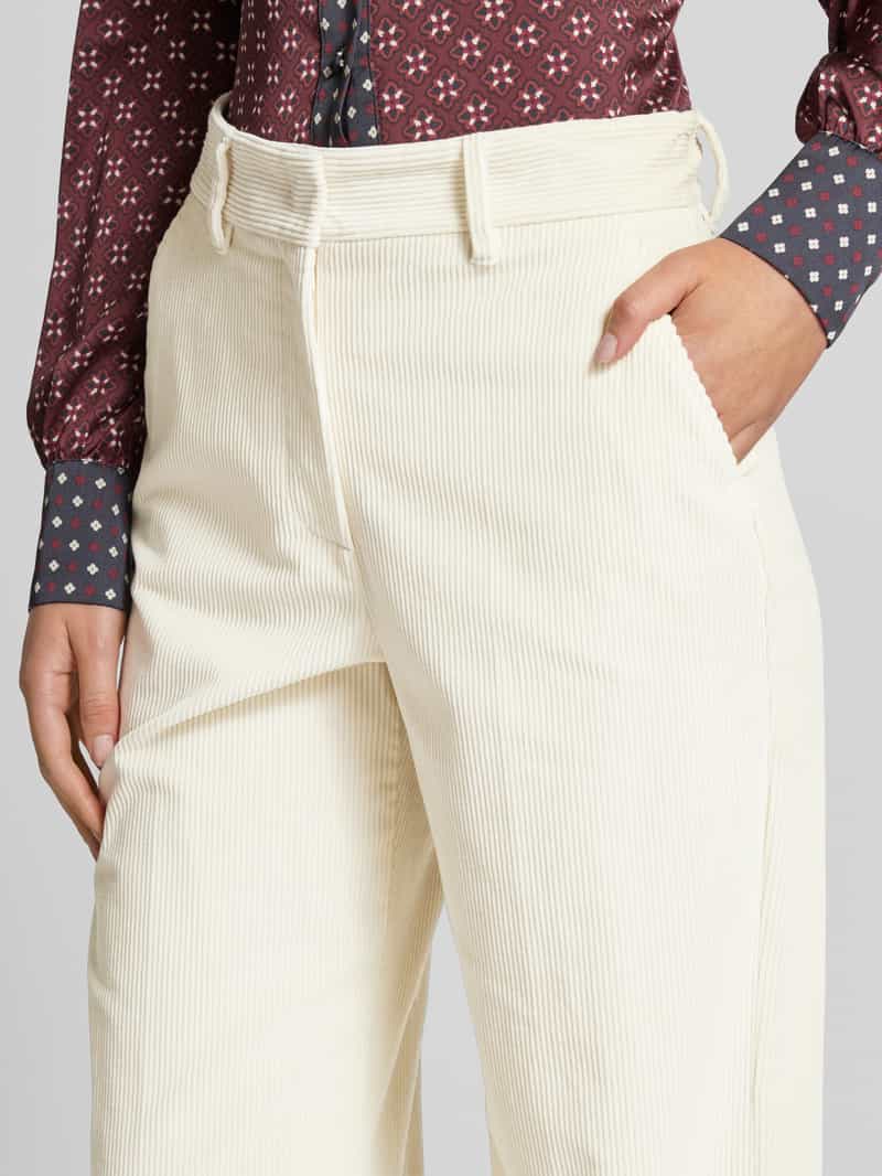 Weekend Max Mara Straight fit corduroy broek van zuiver katoen met steekzakken opzij model 'TANIA'