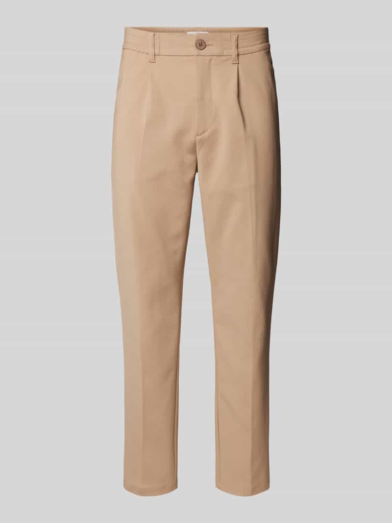casual friday Regular fit stoffen broek met bandplooien model 'Marc'