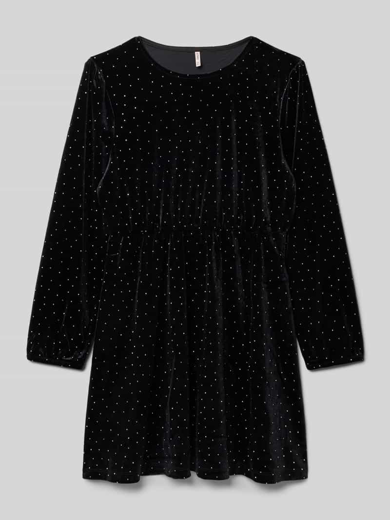 Only Getailleerde jurk met lange mouwen en siersteentjes model 'VELLA'