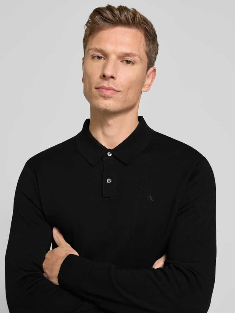 CK Calvin Klein Gebreide pullover met polokraag