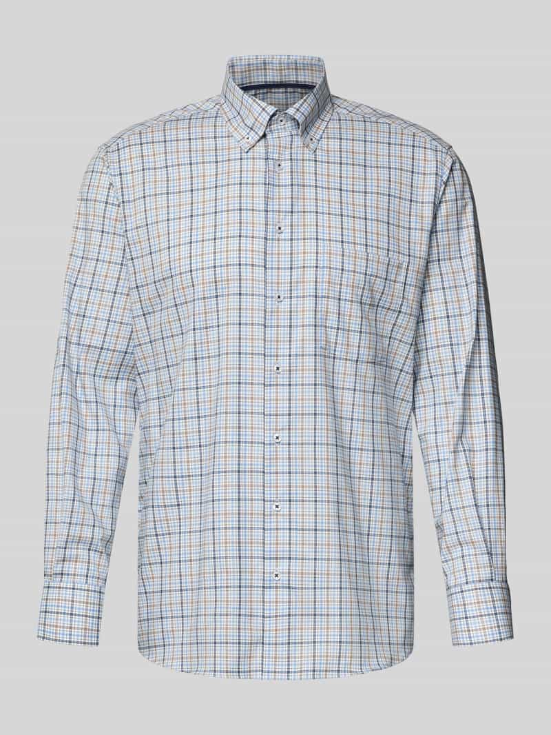 Eterna Regular fit zakelijk overhemd van katoen met button-downkraag
