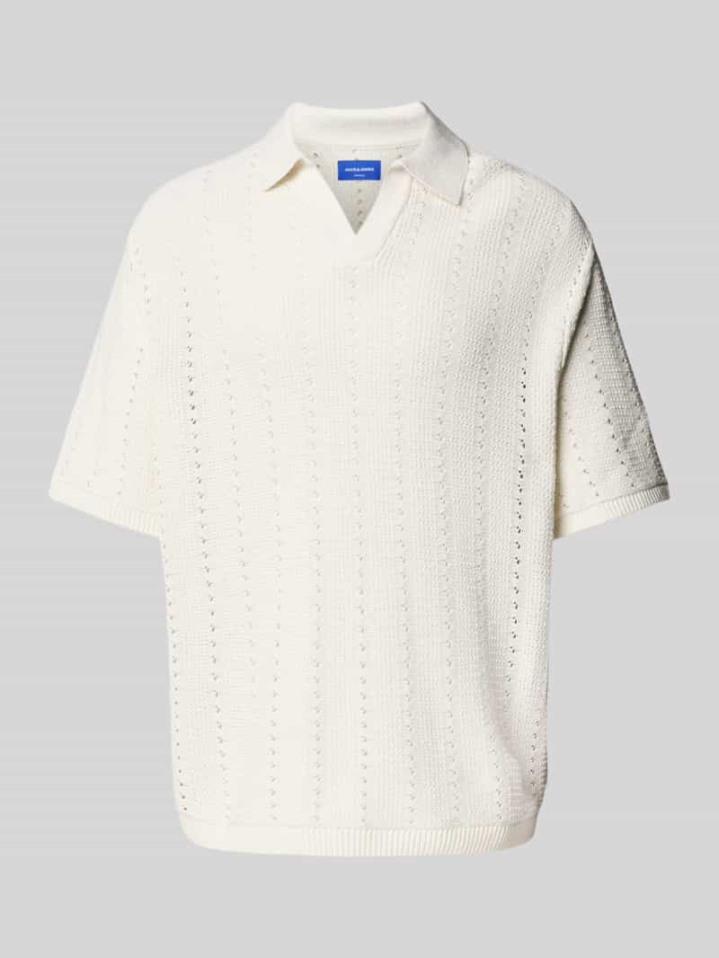 jack & jones Relaxed fit poloshirt met ajourpatroon model 'PAROS'