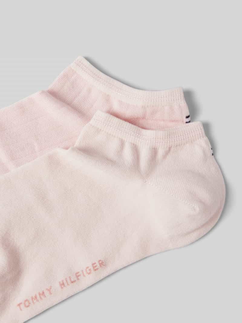 Tommy Hilfiger Sneakersokken met labelprint in een set van 2 paar