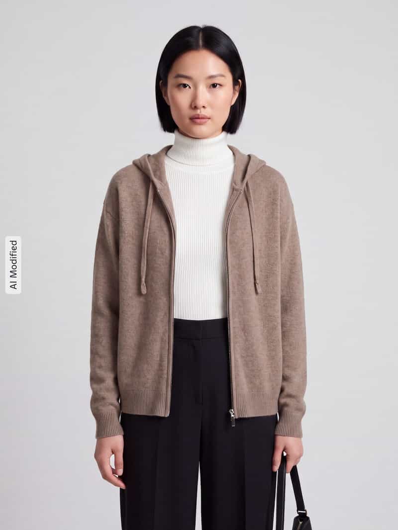 Jake*s Casual Regular fit gebreid jack van puur kasjmier