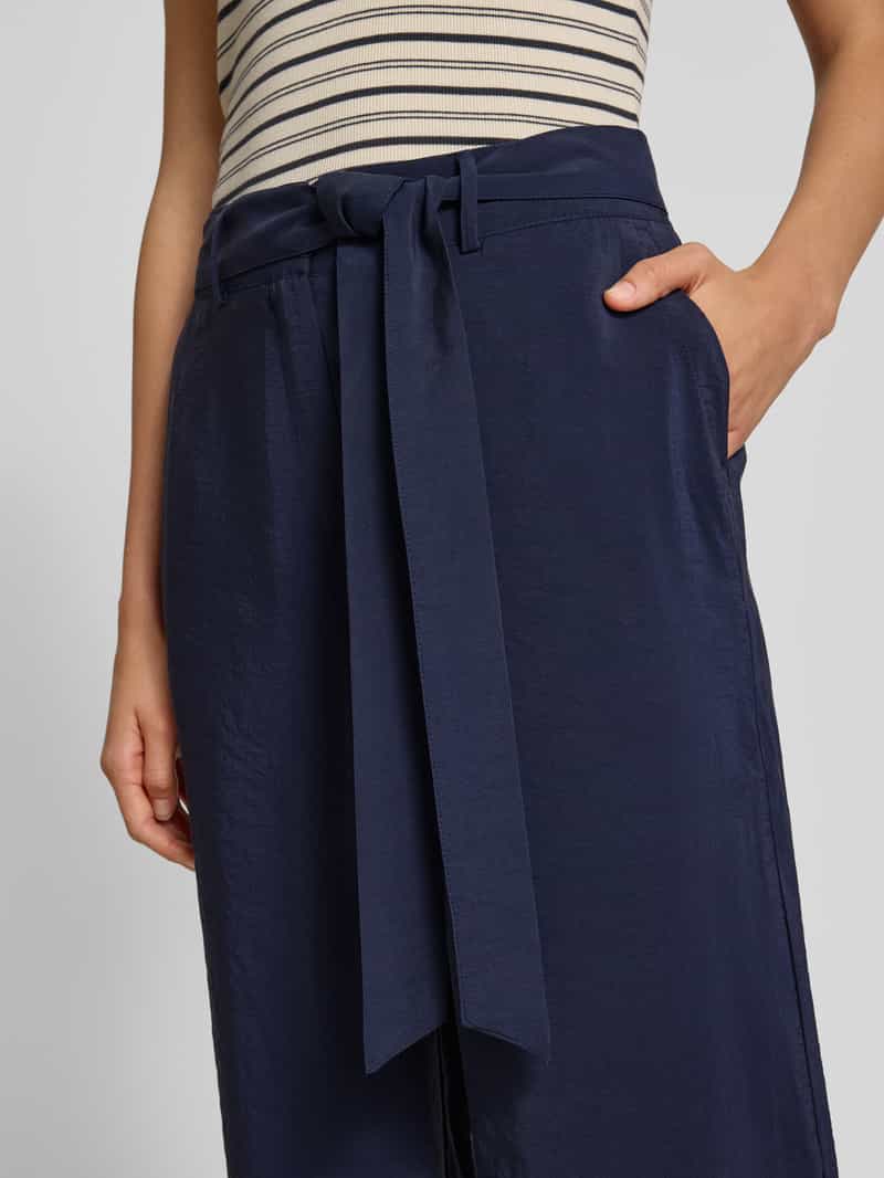 MORE & MORE Stoffen broek van modalmix met strikceintuur