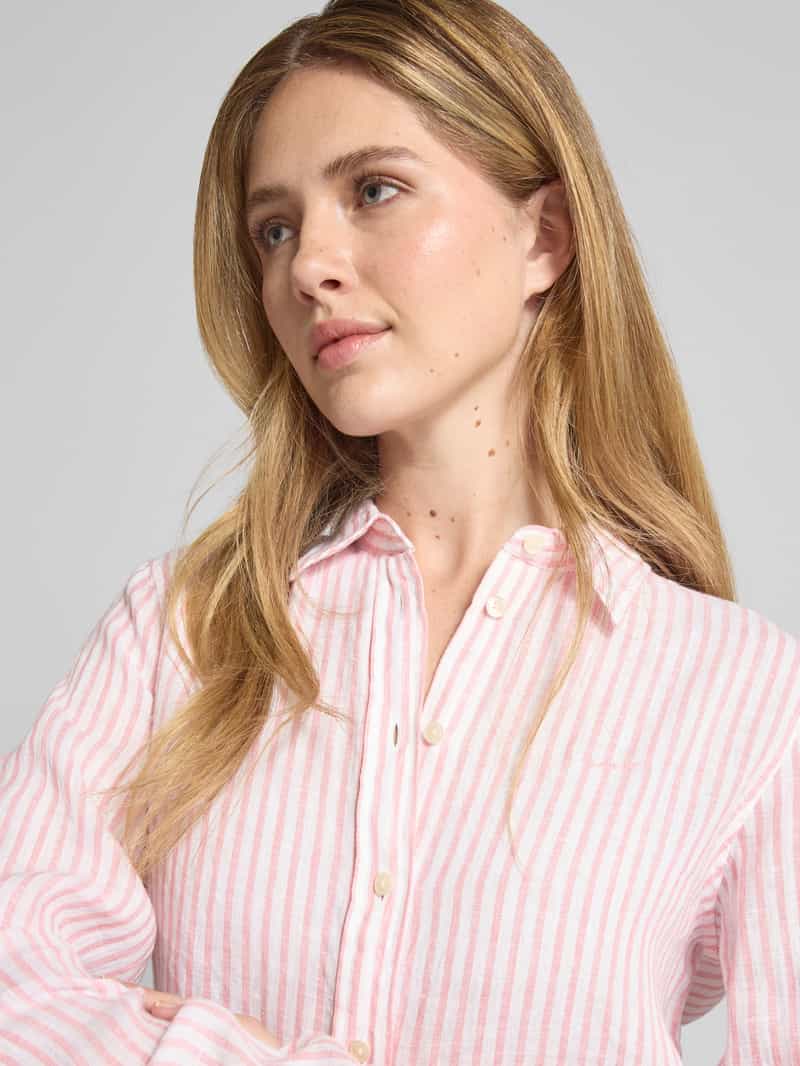 Gant Regular fit linnen overhemdblouse met logostitching