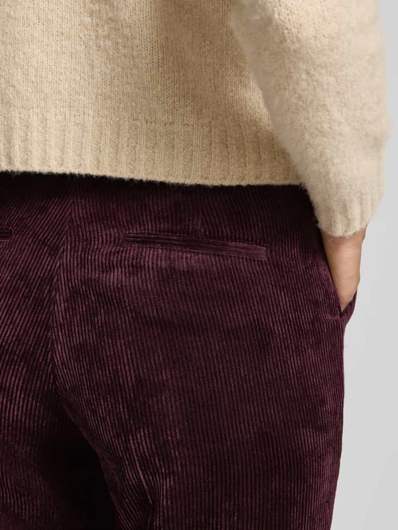 CAMBIO Wide fit corduroy broek met persplooien model 'Amelie'