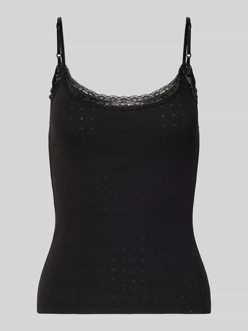 slim fit top met kant