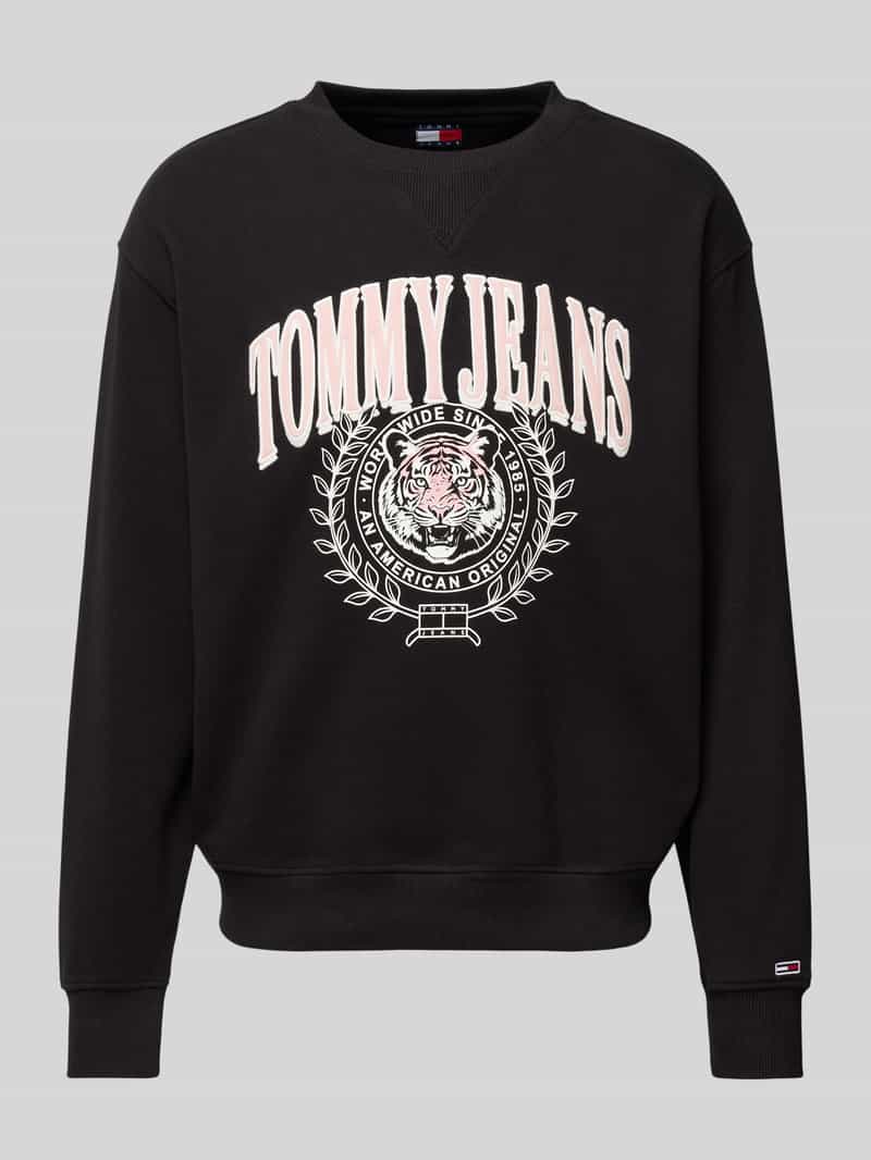 Tommy Jeans Oversized sweatshirt van puur katoen model 'VARSITY TIGER'