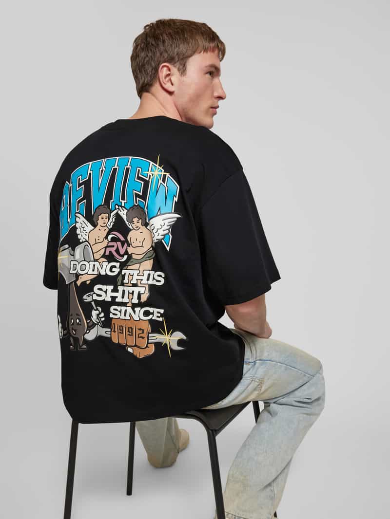 REVIEW Oversized T-shirt met labelprint