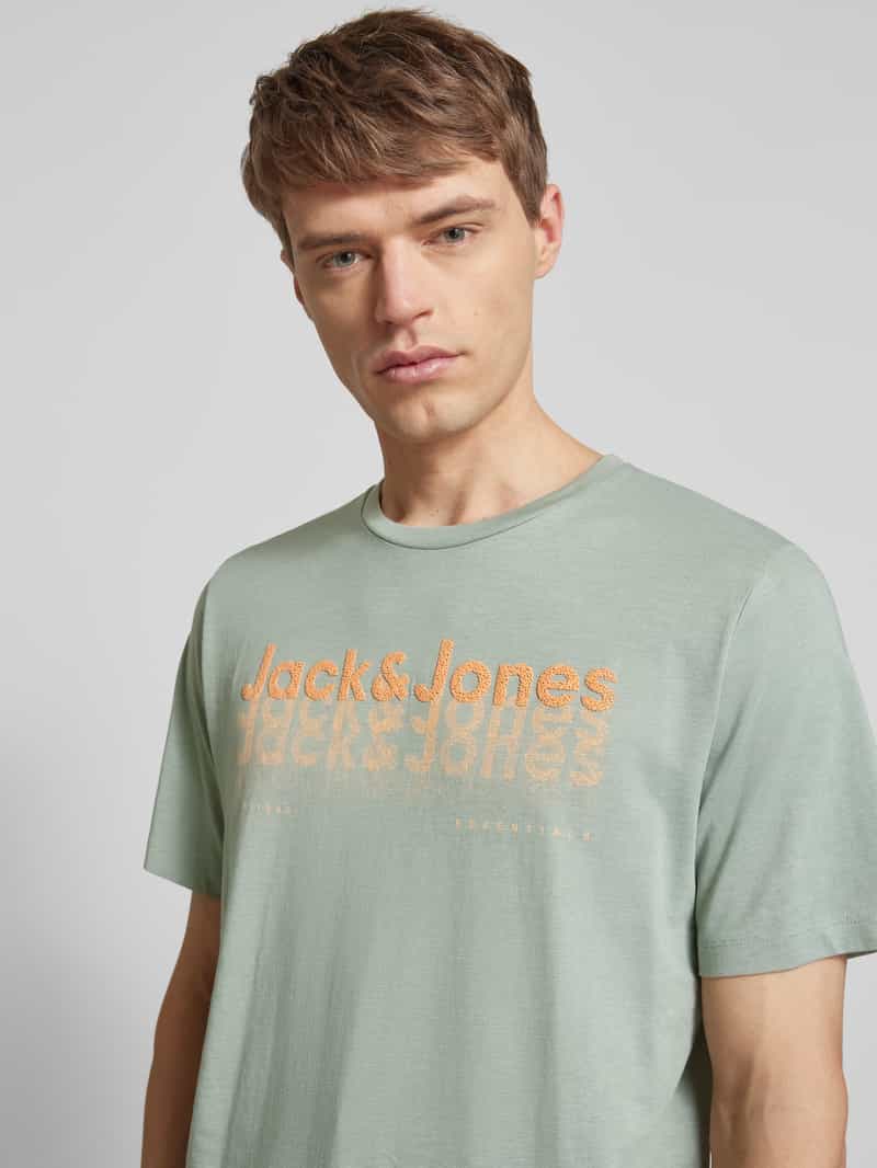 jack & jones T-shirt met labelprint model 'TEX'