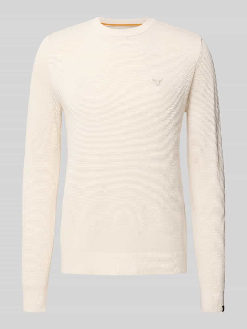 PME Legend Gebreide pullover met logostitching model 'Ricecorn'