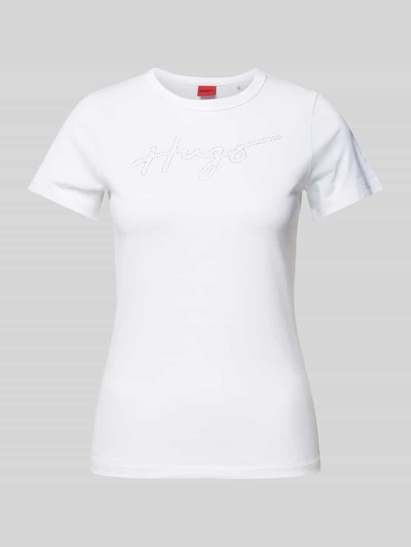 HUGO T-shirt met strass-steentjes model 'Deloris'