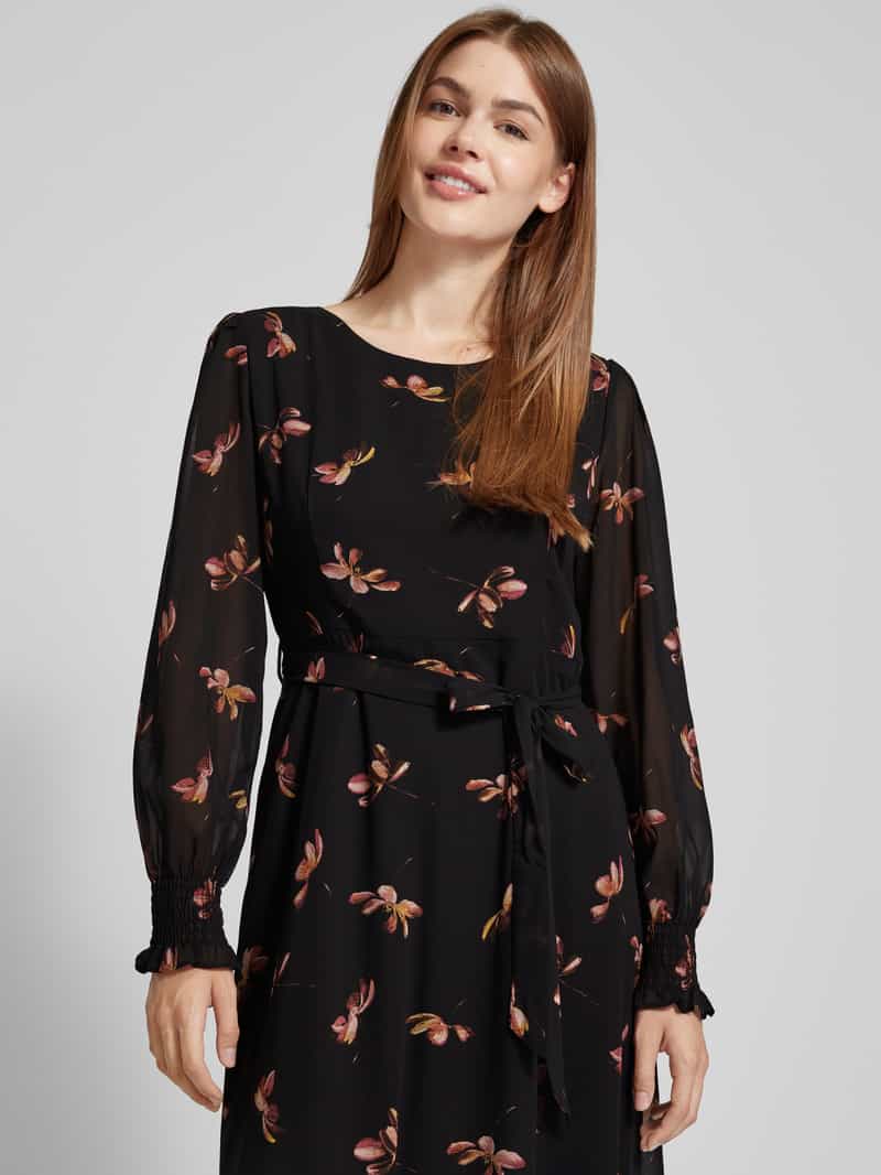 Apricot Midi-jurk met smokdetails