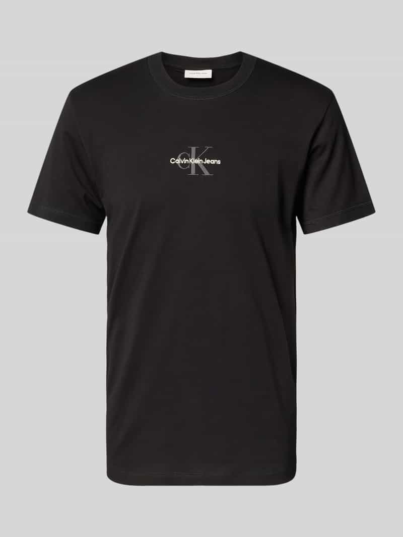 Calvin Klein Jeans T-shirt met ronde hals en labelstitching