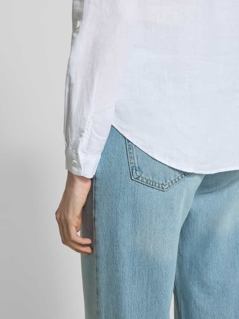 Vero Moda Regular fit blouse met lange mouwen van een mix van linnen en viscose model 'LINN'