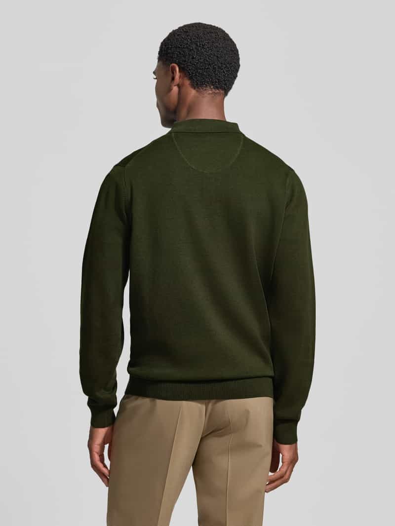 FYNCH-HATTON Gebreide pullover met polokraag en knoopsluiting