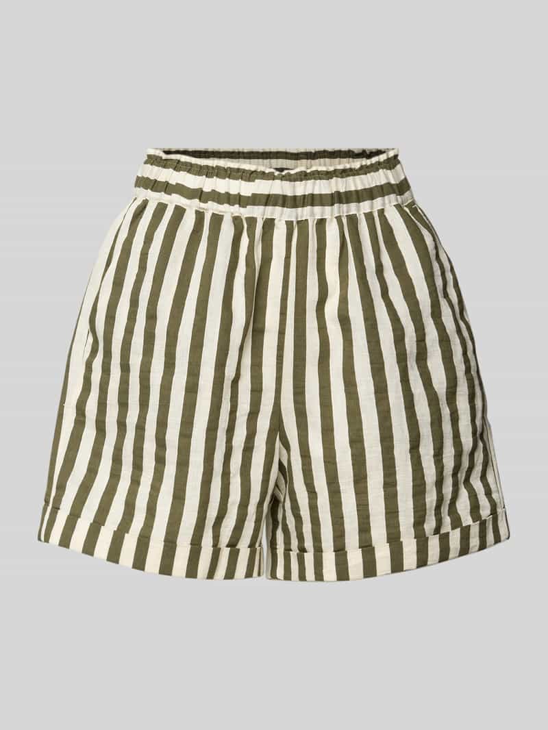 Short van linnenmix met elastische band model 'BRENDA'