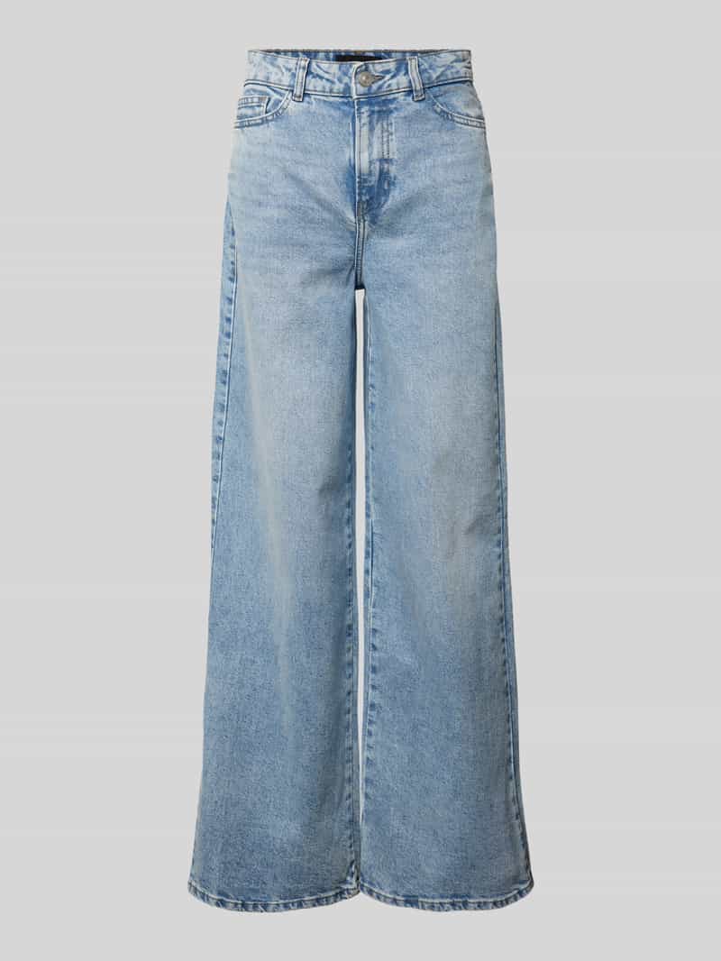 Pieces Wide leg jeans van katoenmix model 'SELMA'
