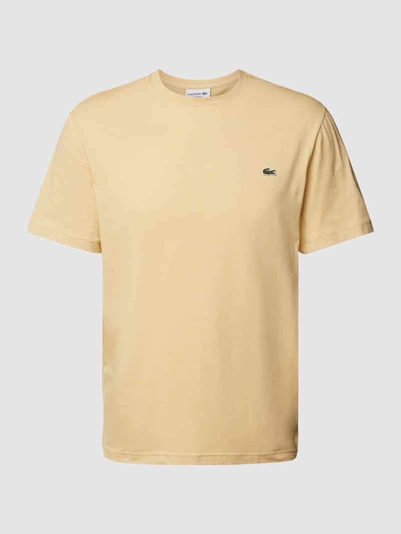 Lacoste T-shirt met ronde hals en labelstitching