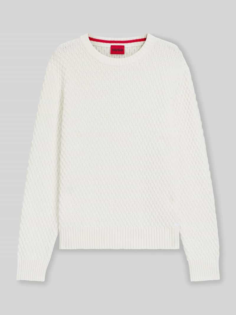 HUGO Regular fit gebreide pullover met 3D-structuurmotief model 'SYER'