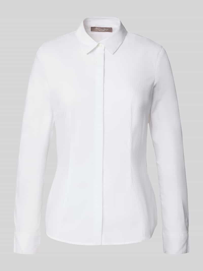 Christian Berg Woman Selection Slim fit blouse met blinde knoopsluiting