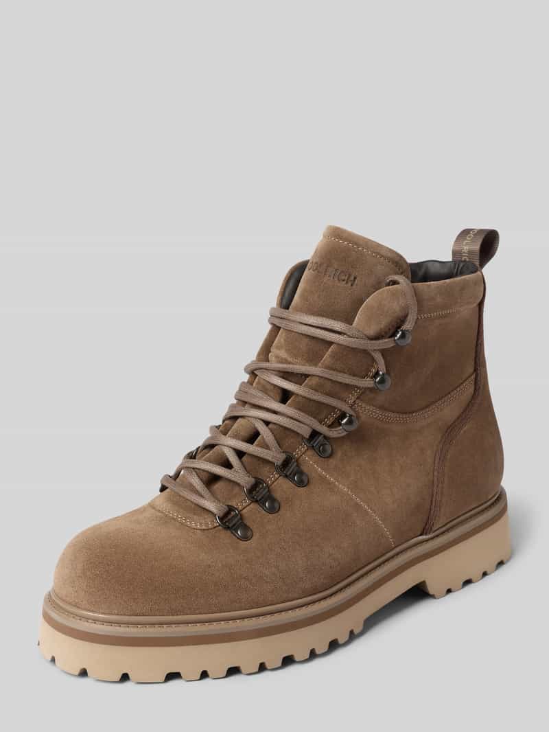 Woolrich boots van echt leer met structuurpatroon