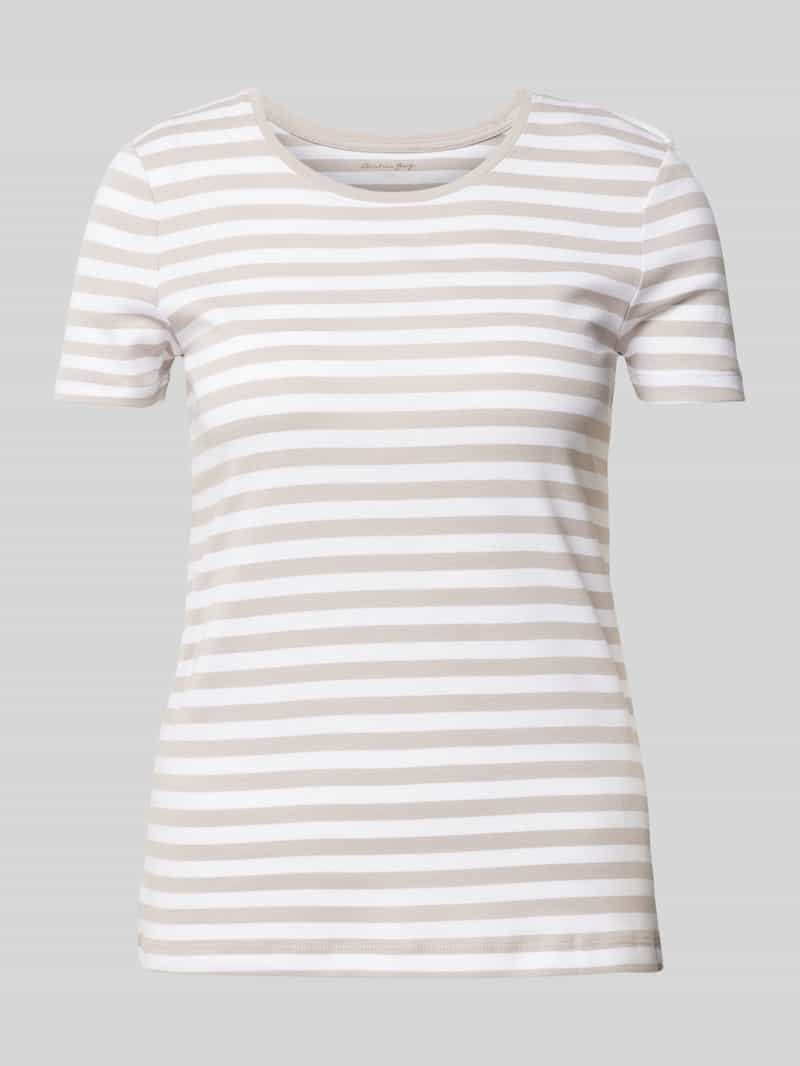 Christian Berg Woman T-shirt met geribde ronde hals