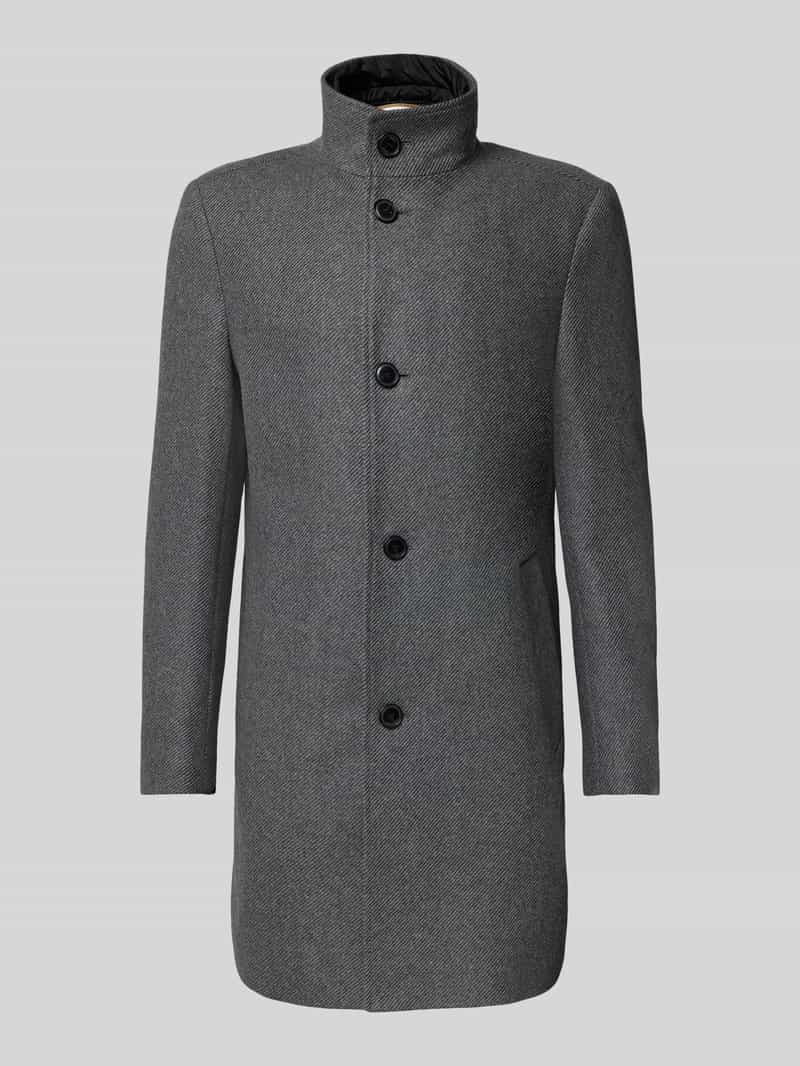 Boss Slim fit lange wollen jas van wolmix model 'HYDE'