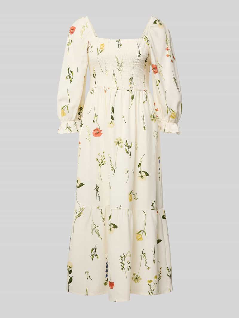 ZABAIONE Midi-jurk van viscosemix met linnen model 'Mi44ss'