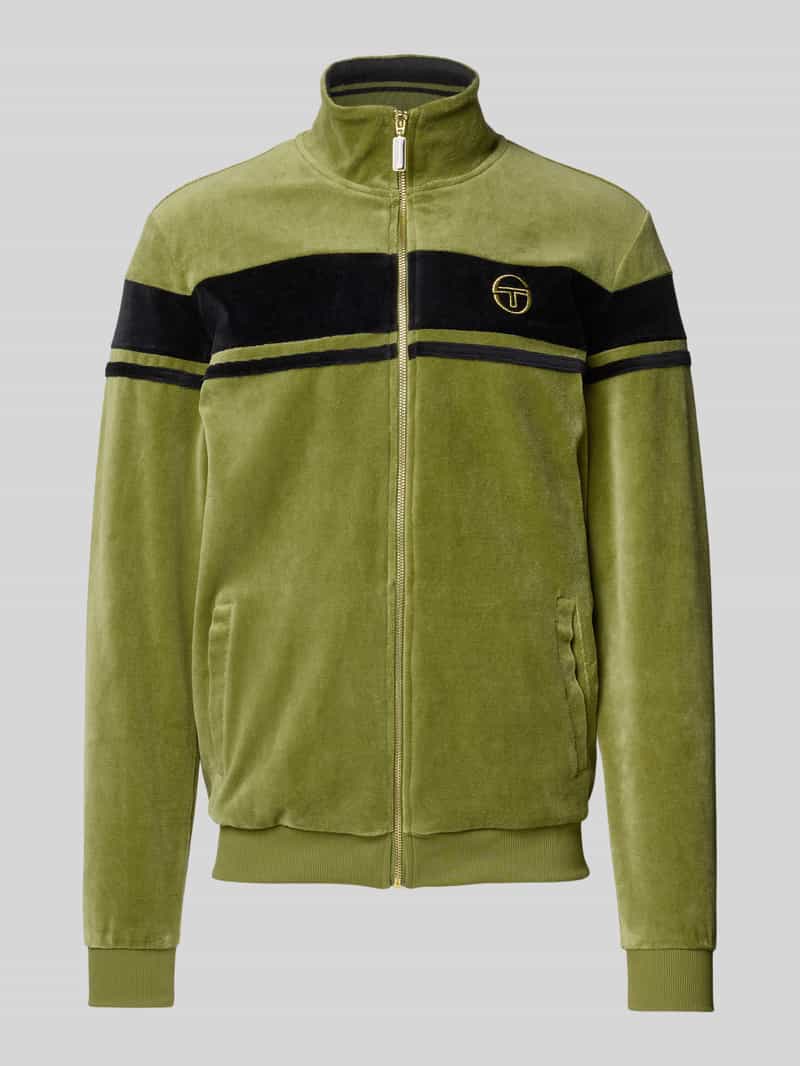 Sergio Tacchini Sweatjack met opstaande kraag en labelstitching model 'DAMARINDO'