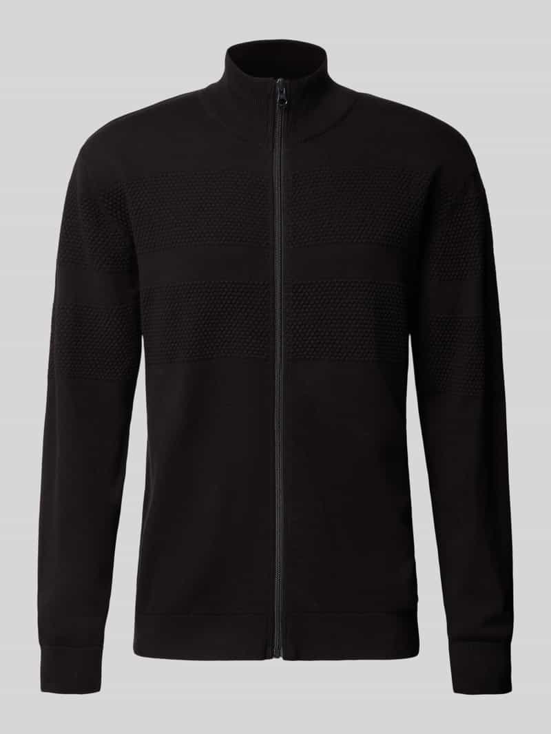 Cardigan met opstaande kraag en ritssluiting
