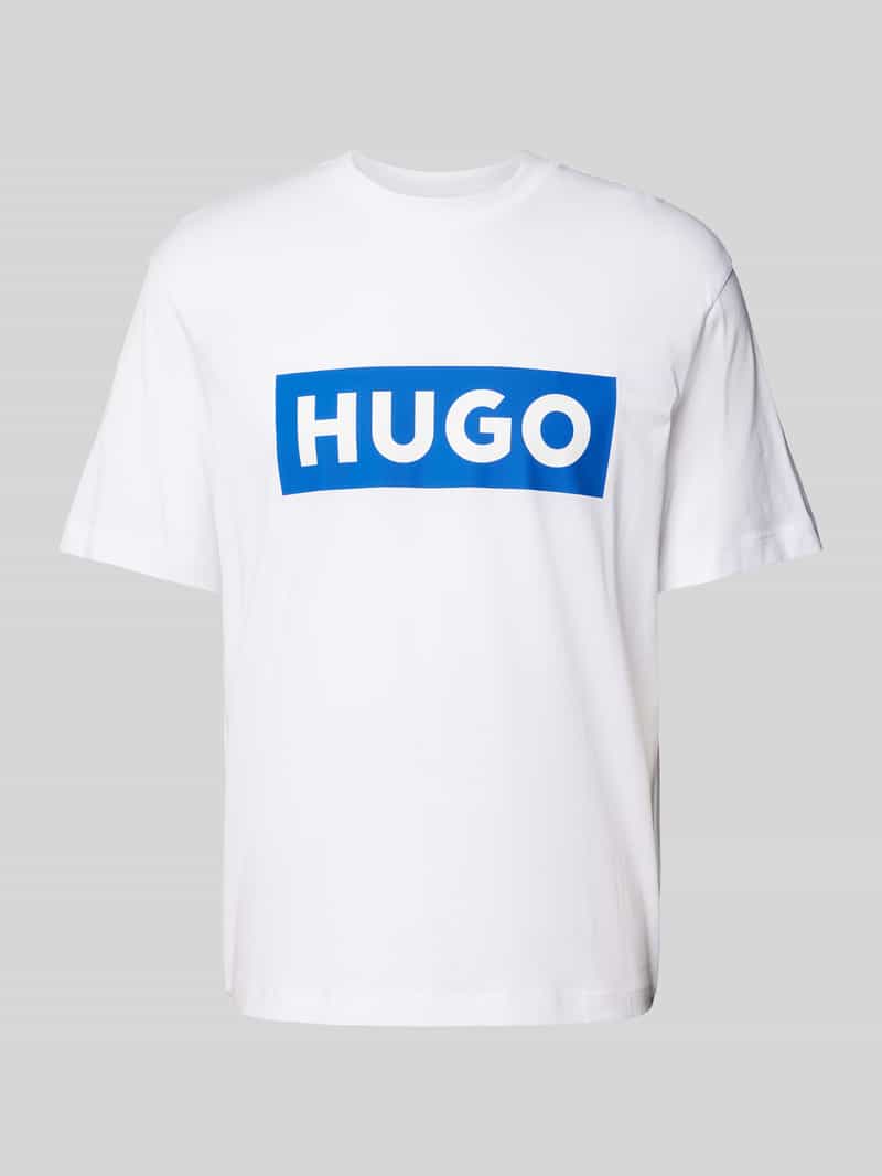 Hugo Blue T-shirt met logoprint model 'Nico'