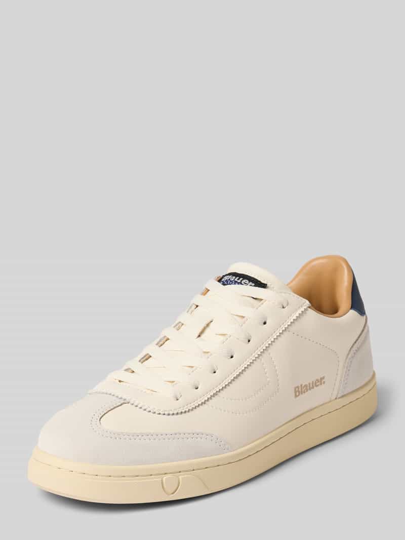 Sneakers van leermix model 'Lowell'