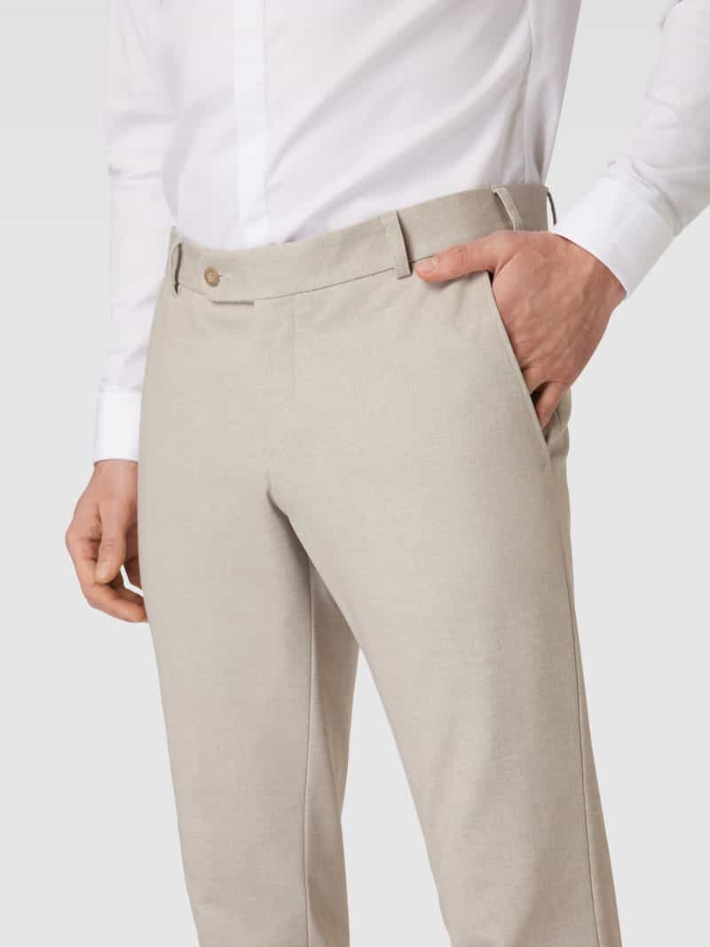 ATELIER TORINO Slim fit stoffen broek met persplooien