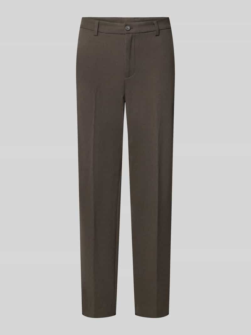 straight fit stoffen broek met viscose,