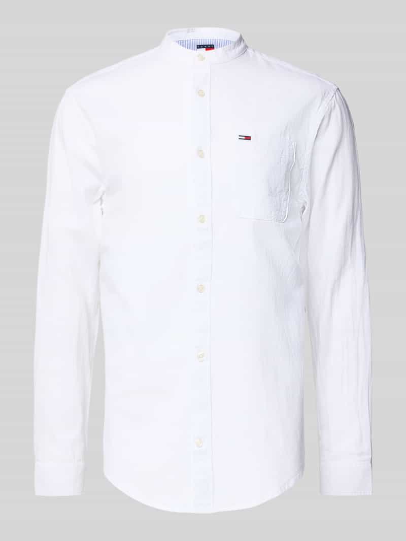 Tommy Jeans Regular fit vrijetijdsoverhemd van een mix van katoen en linnen