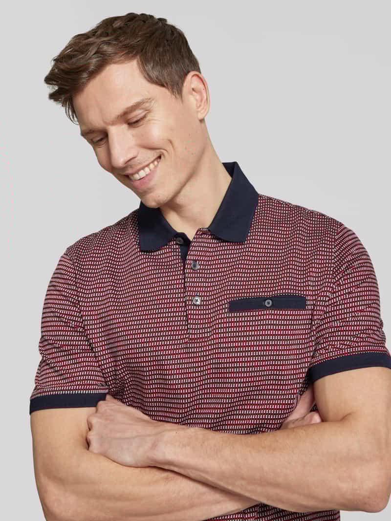 Bugatti Poloshirt met labeldetail