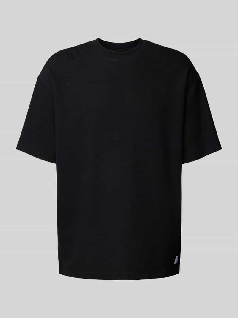 Hugo Blue T-shirt met ronde hals en labeldetail
