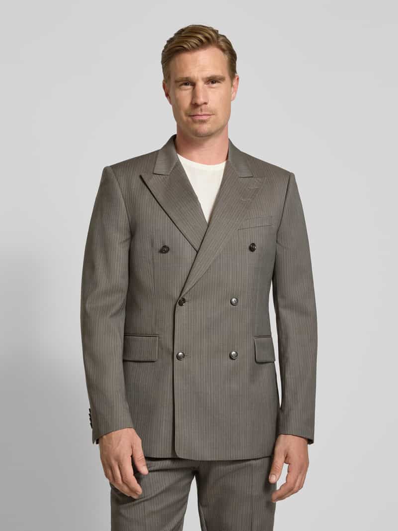 Tiger Of Sweden Colbert van wol met labelpatch en pattetassen