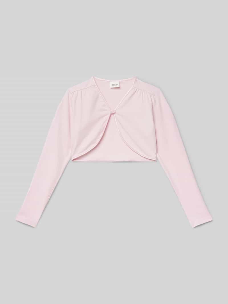 s.Oliver RED LABEL Regular fit bolero van jersey met bloemenknopen