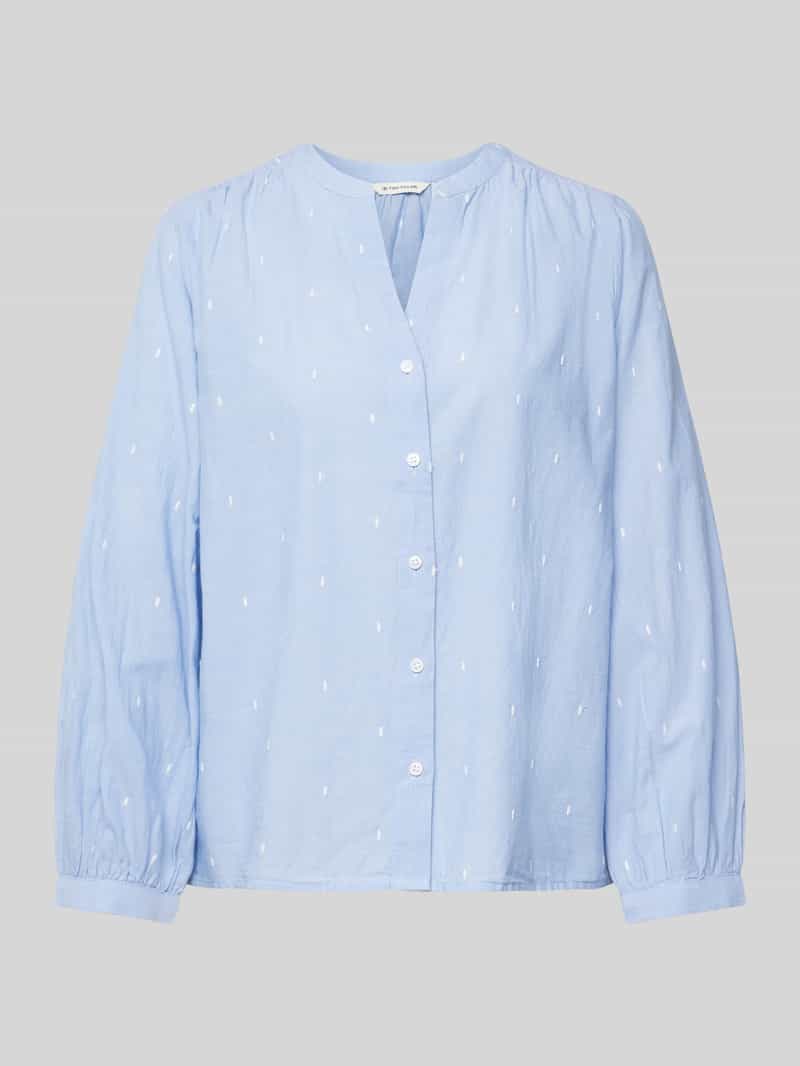 Tom Tailor Regular fit blouse met lange mouwen van puur katoen met borduursels