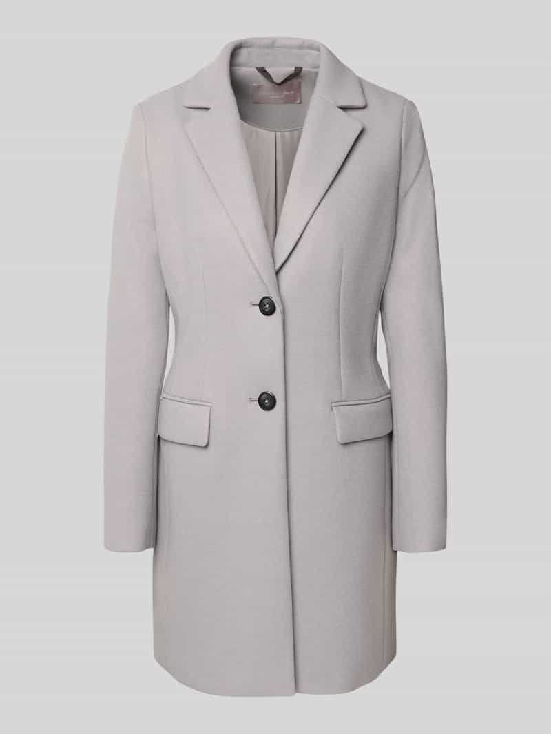 Christian Berg Woman Selection Lange jas met reverskraag en klepzakken