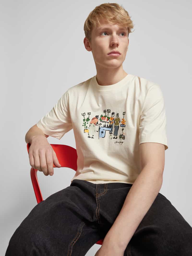 jack & jones T-shirt met motiefprint