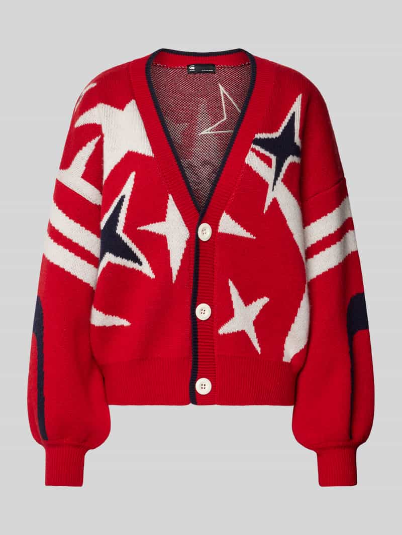 G-Star Raw Loose fit gebreid jack met V-hals model 'Holiday'