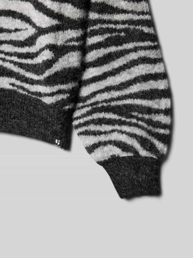 Garcia Gebreide pullover met ronde hals en labeldetail