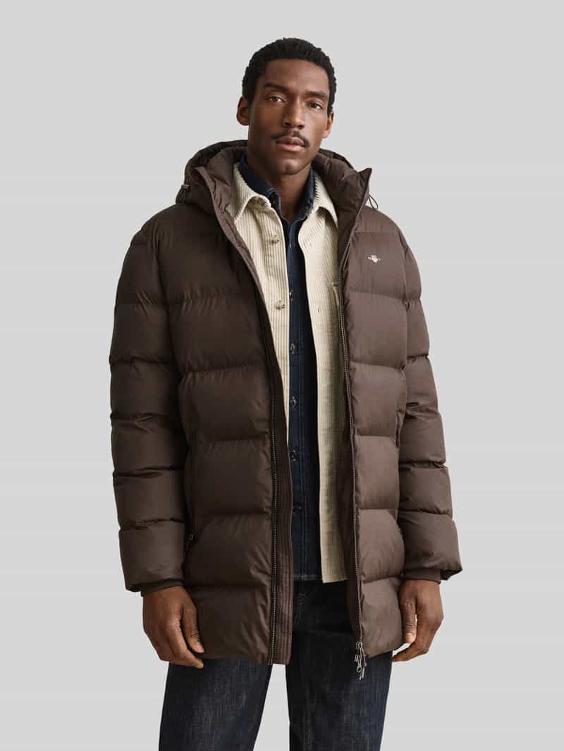 Gant Regular fit jack van polyester met afneembare capuchon