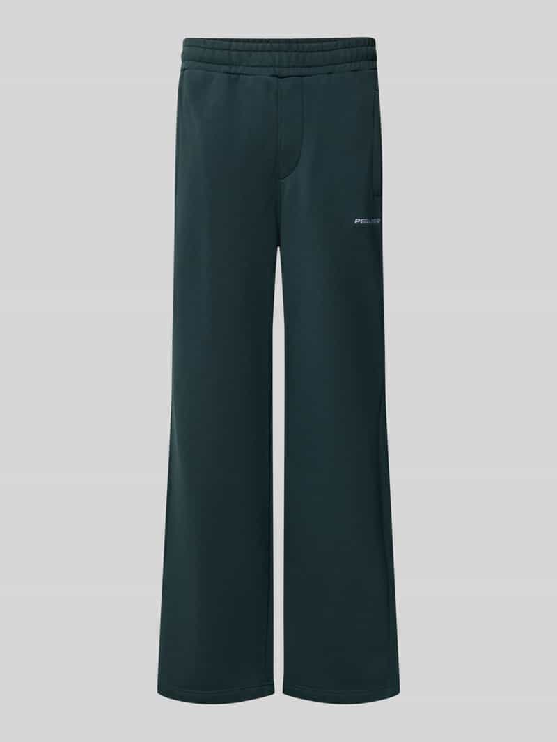 PEGADOR Loose fit sweatpants van katoenmix met labeldetail